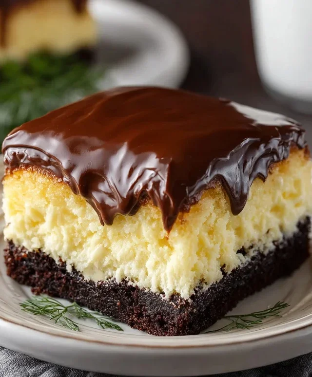 Boston Cream Poke Cake