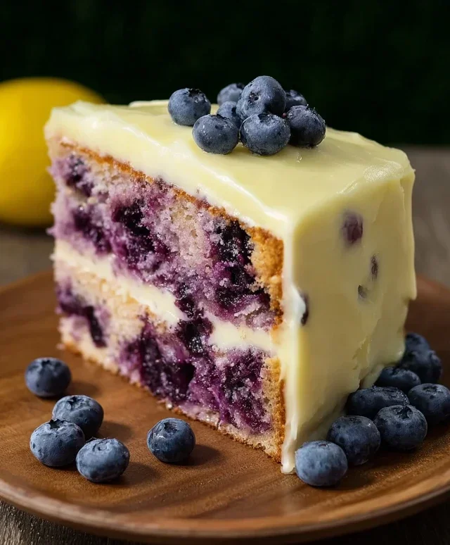 Blueberry Cake with Lemon Cream Cheese Frosting