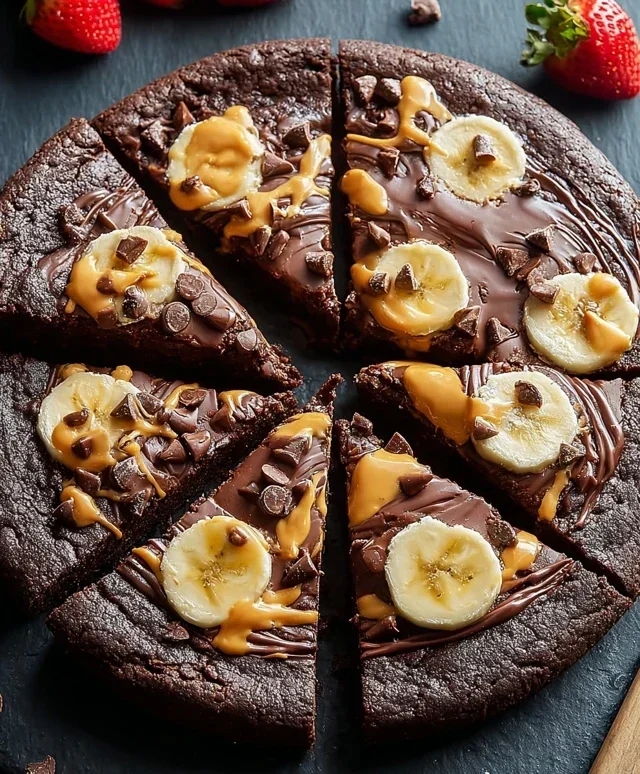 Chocolate Peanut Butter Brownie Pizza