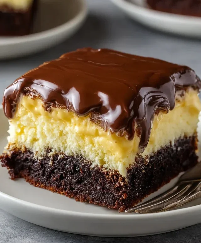 Boston Cream Poke Cake