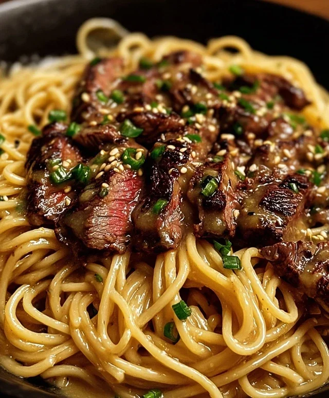 Garlic Butter Steak Lightning Noodles