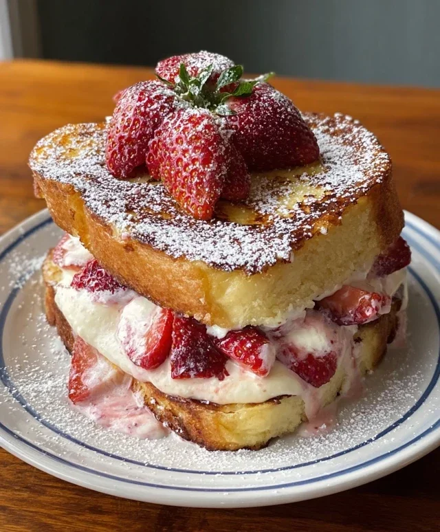 Strawberry Cream Cheese Stuffed French Toast