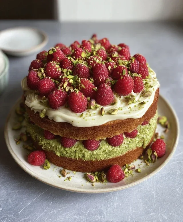 Pistachio Raspberry Cake