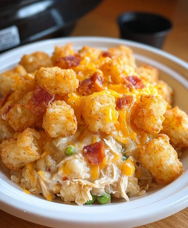 Crock Pot Chicken Tater Tot Casserole