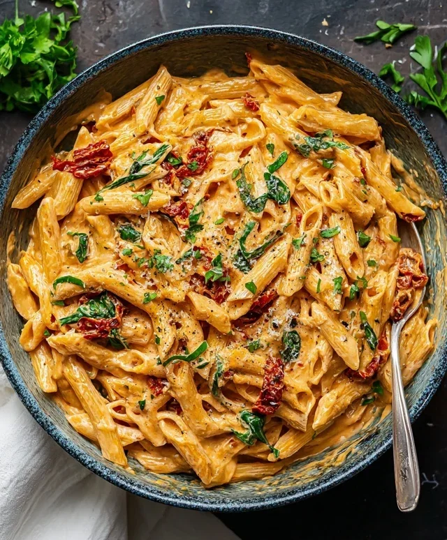 Vegan Creamy Sun Dried Tomato Pasta Recipe