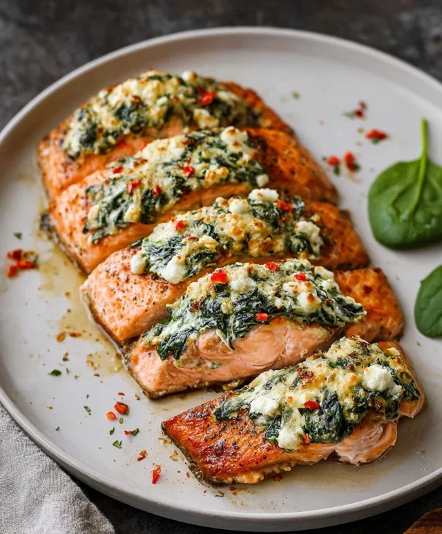 Stuffed Salmon With Spinach & Feta (30 minutes!)