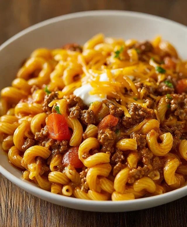 Cheesy Beef Taco Pasta