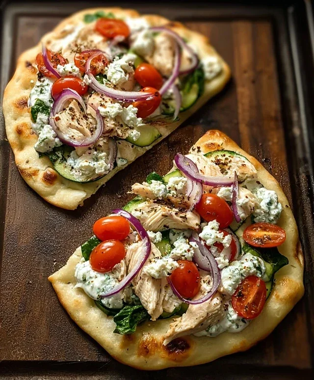Tzatziki Chicken & Veggie Naan Pizza