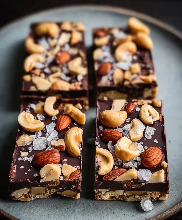 Dark Chocolate and Sea Salt Nut Bars