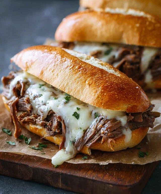 Crockpot French Dip Sandwiches