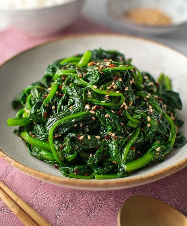 Korean Spinach Side Dish (Sigeumchi Namul)