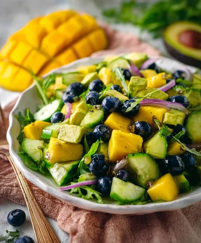 Mango Cucumber Salad with Blueberry and Avocado