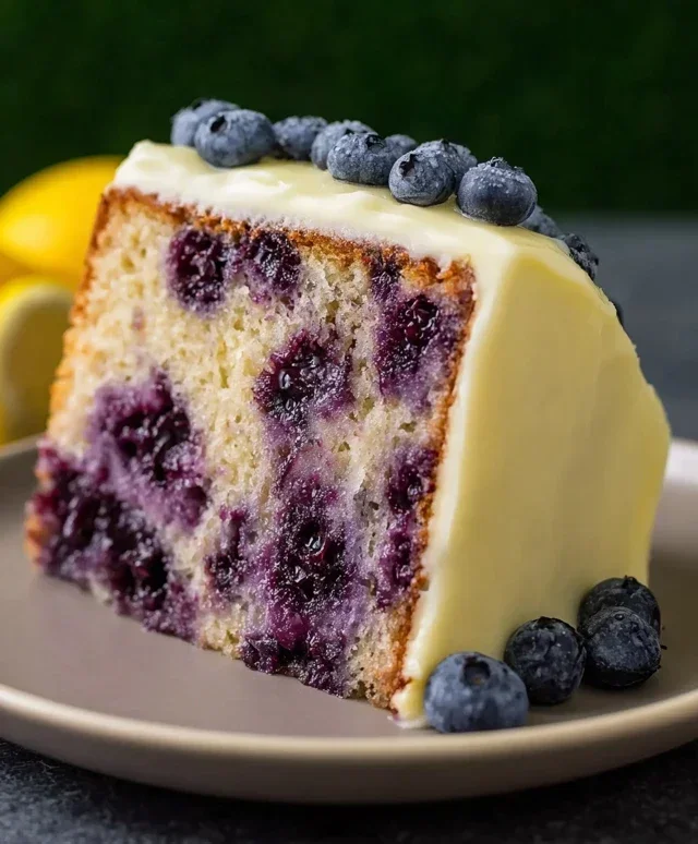 Blueberry Cake with Lemon Cream Cheese Frosting