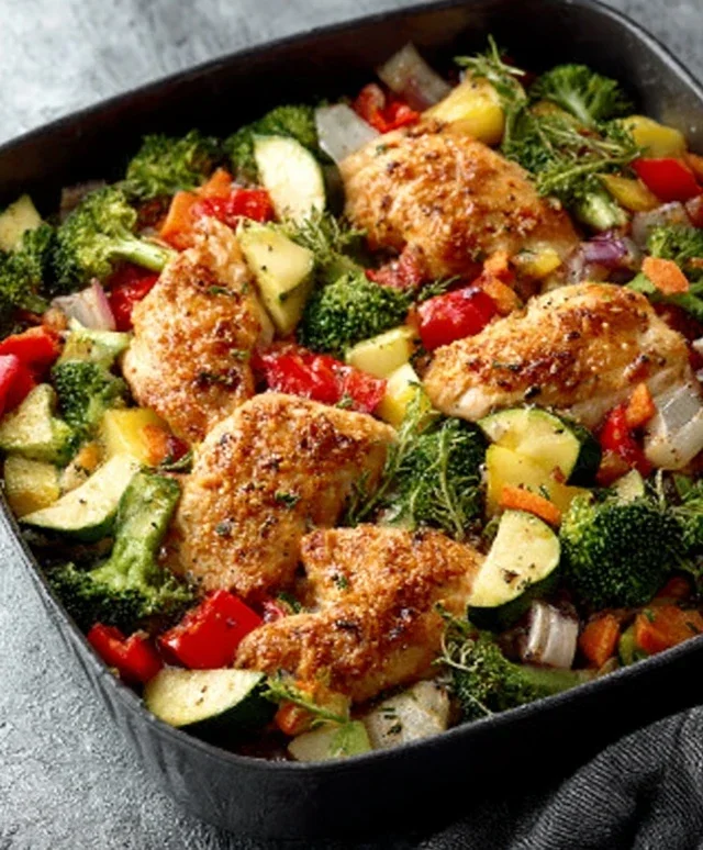 Air Fryer Chicken and Vegetables (in 15 minutes!)