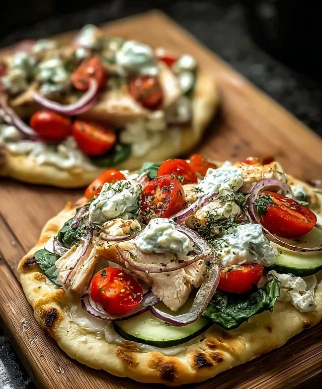 Tzatziki Chicken & Veggie Naan Pizza