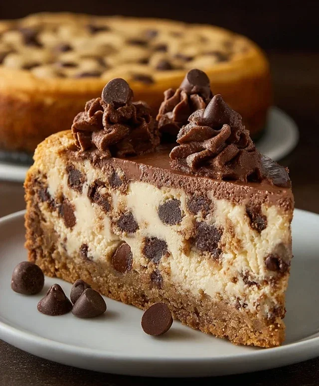 Chocolate Chip Cookie Bottomed Cheesecake