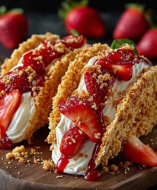 Strawberry Crunch Cheesecake Tacos