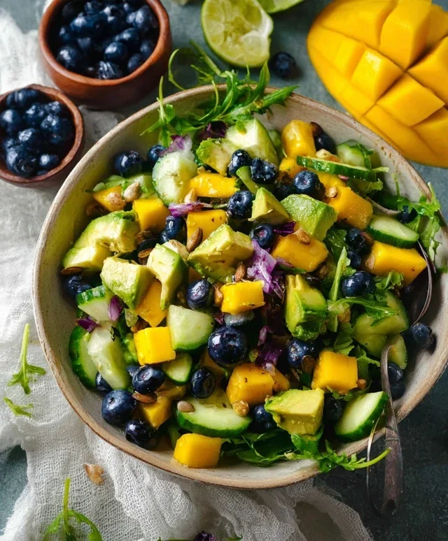 Mango Cucumber Salad with Blueberry and Avocado