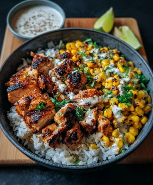 Street Corn Chicken Rice Bowl