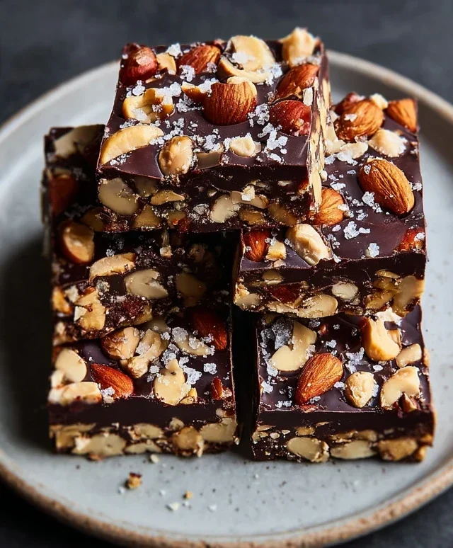 Dark Chocolate and Sea Salt Nut Bars