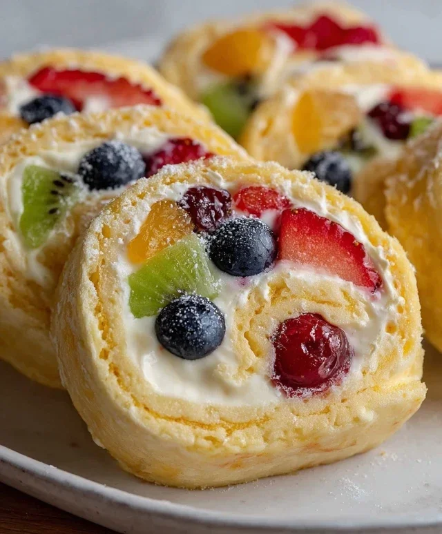 Cheesecake Fruit Salad Roll Ups