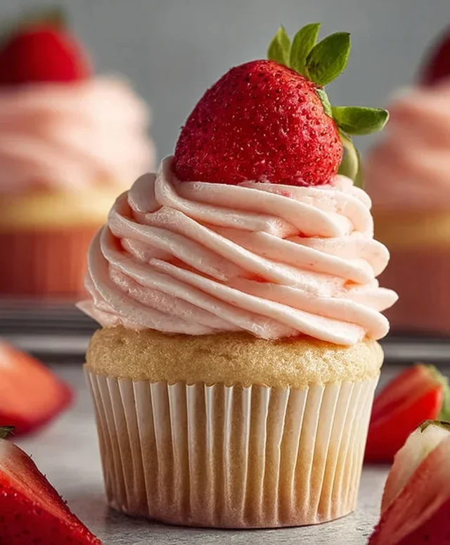 Fresh Strawberry Cupcakes
