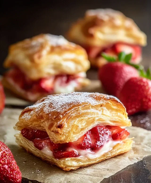 Strawberry Flaky Puffs