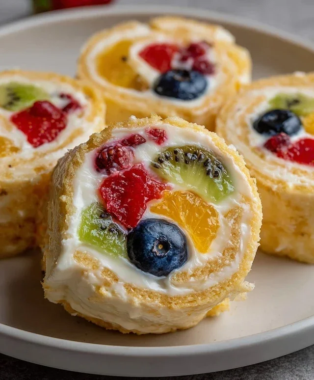Cheesecake Fruit Salad Roll Ups