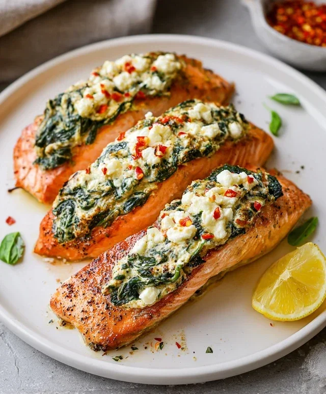 Stuffed Salmon With Spinach & Feta (30 minutes!)