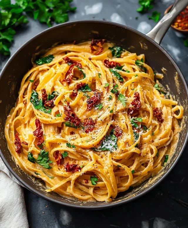 Vegan Creamy Sun Dried Tomato Pasta Recipe
