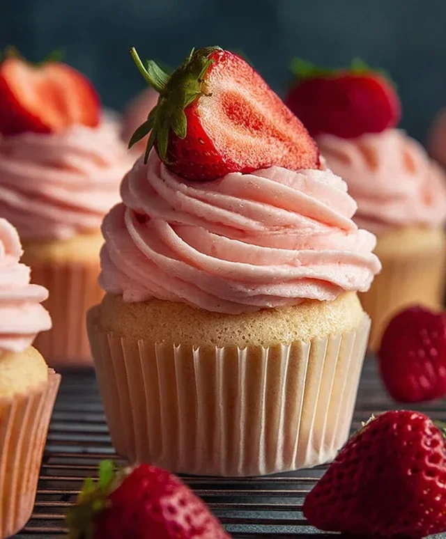 Fresh Strawberry Cupcakes