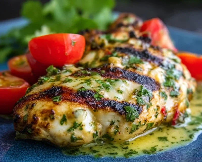 Grilled Salsa Verde Chicken with Pepper Jack