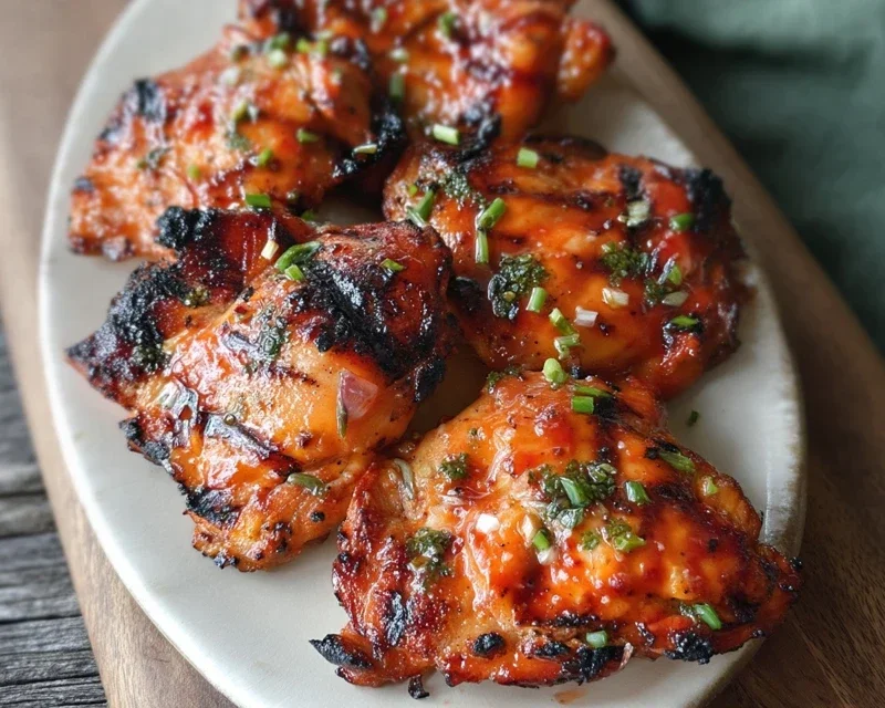 Grilled Honey Buffalo Chicken Thighs