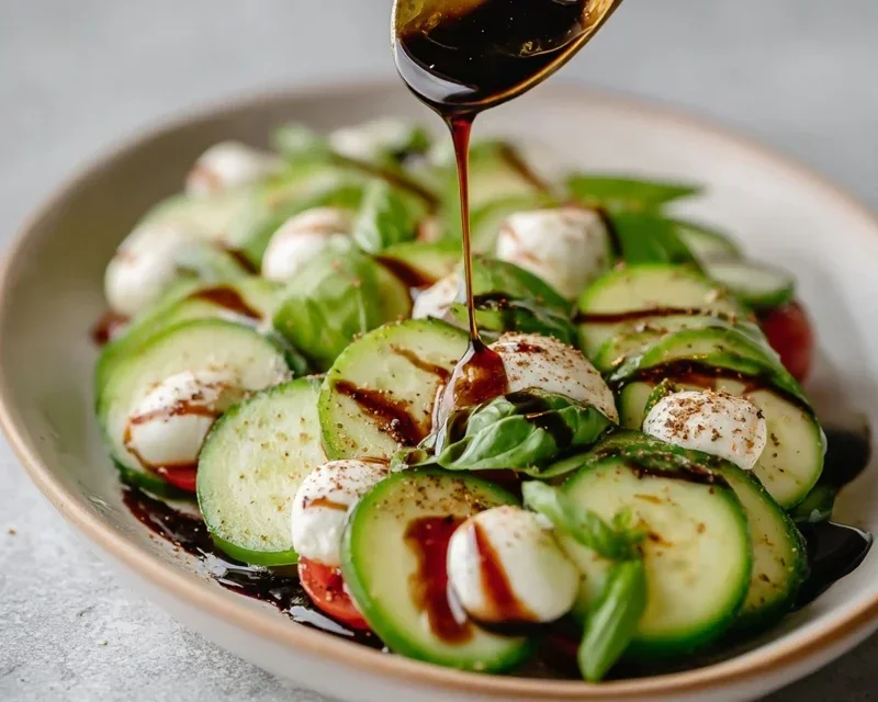Fresh Cucumber Caprese Salad