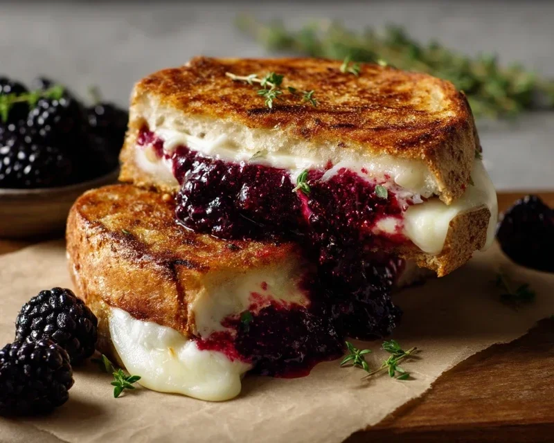 Blackberry Balsamic and Brie Grilled Cheese