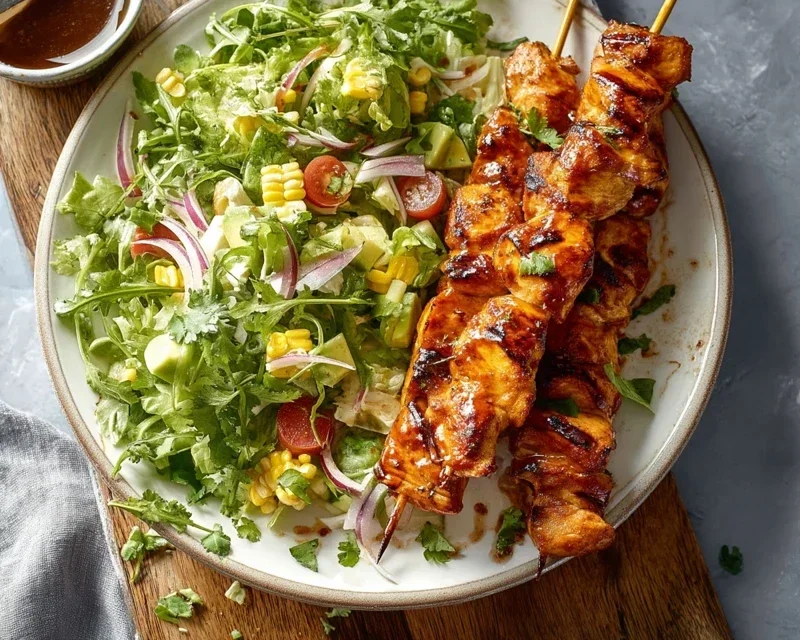 BBQ Chicken Skewer Salad