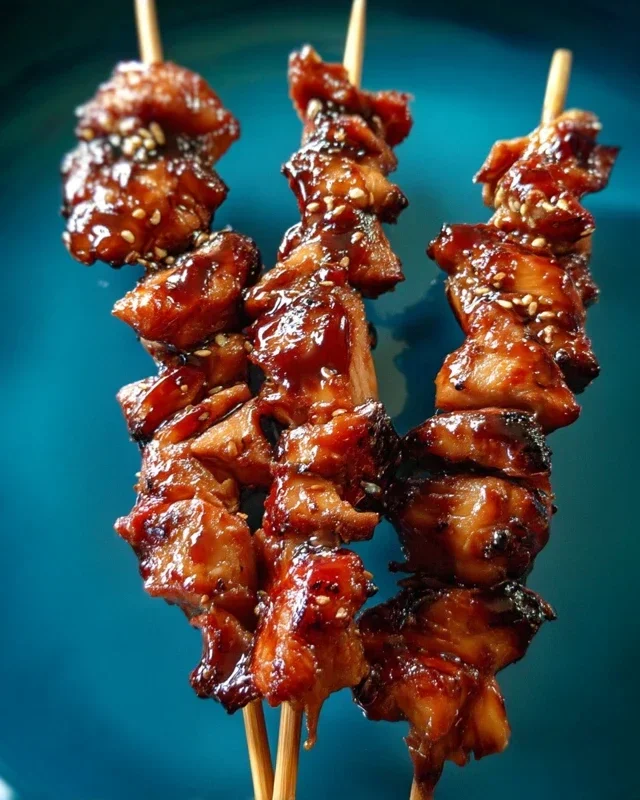 Sticky Bourbon Extract Extract Chicken Skewers