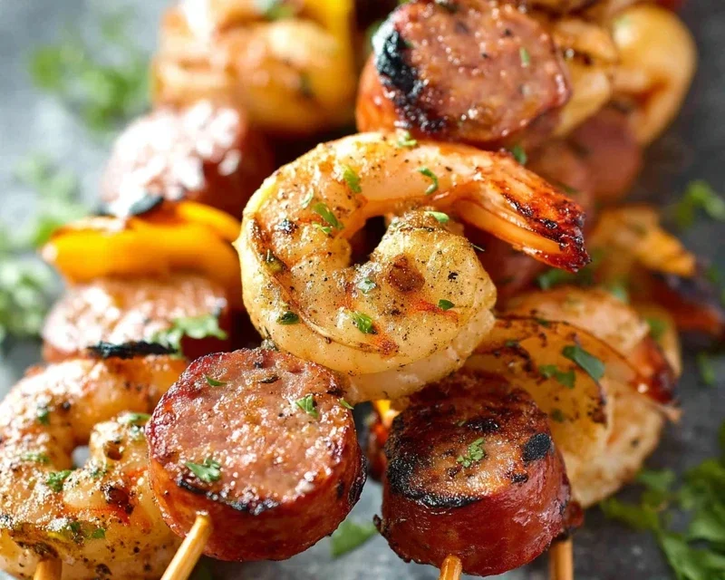 Sausage and Shrimp Kabobs