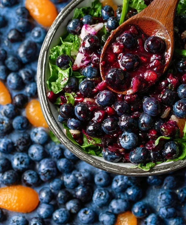 Cranberry Blueberry Salad with Blueberry Balsamic Dressing