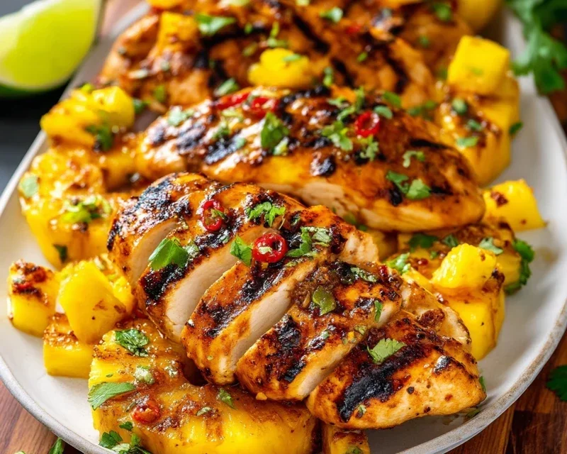 Grilled Mango Pineapple Chicken