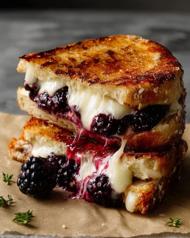 Blackberry Balsamic and Brie Grilled Cheese