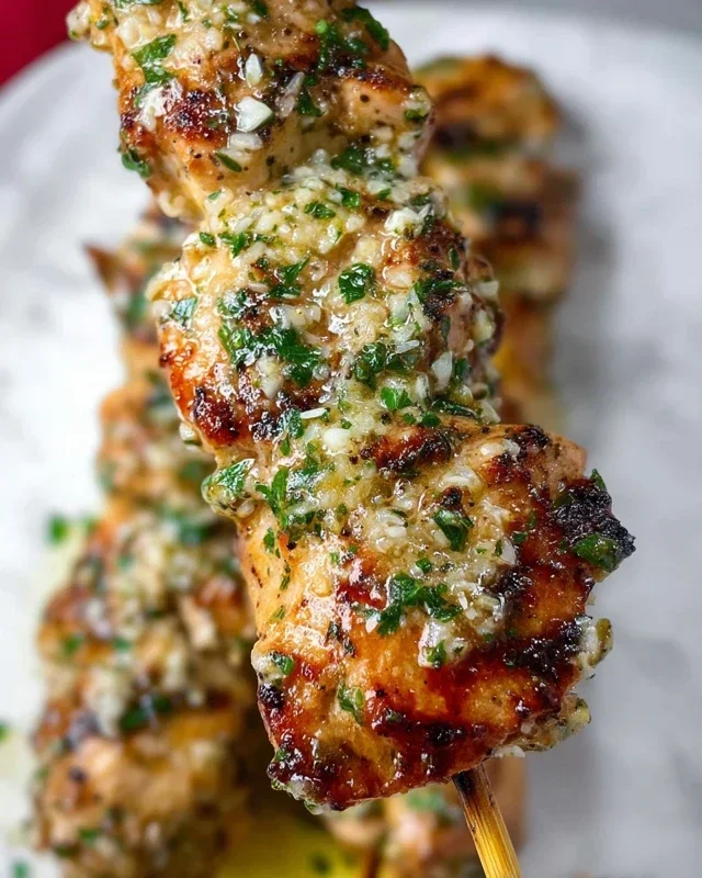 Ranch Garlic Parmesan Chicken Skewers