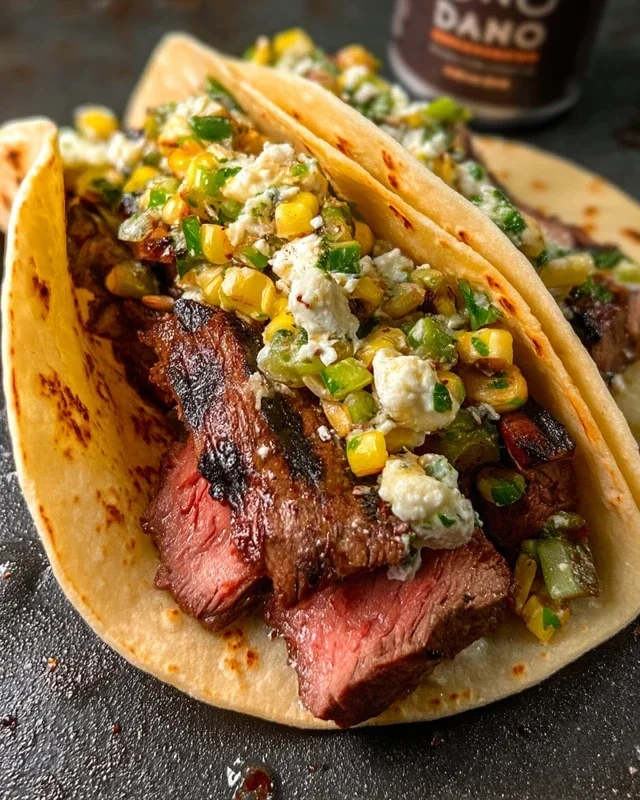 Grilled Elote Steak Tacos