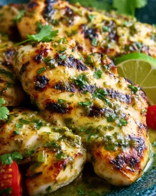 Grilled Salsa Verde Chicken with Pepper Jack