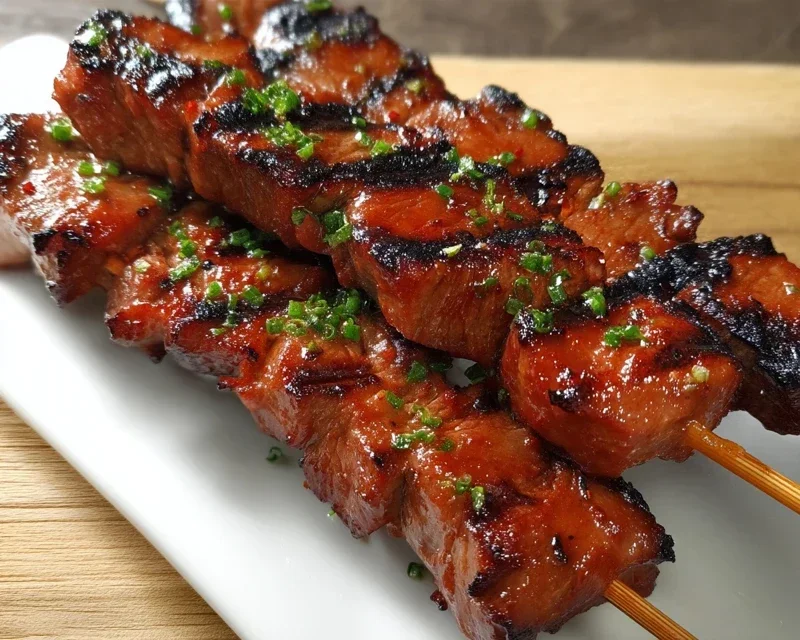 BBQ Beef Skewers with Filipino BBQ Marinade