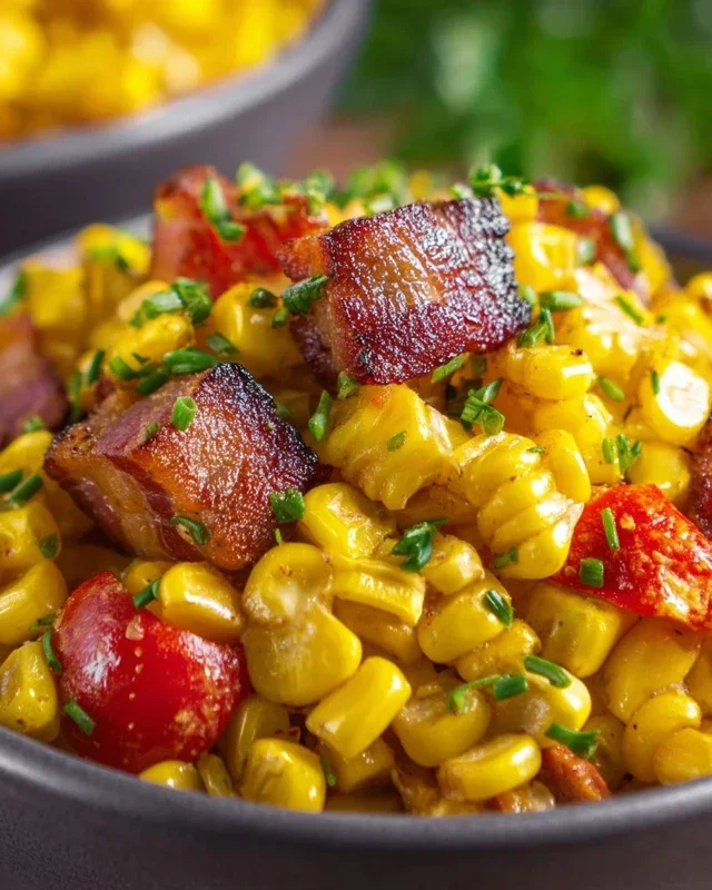 Fresh Corn and Beef Beef Bacon Side Dish