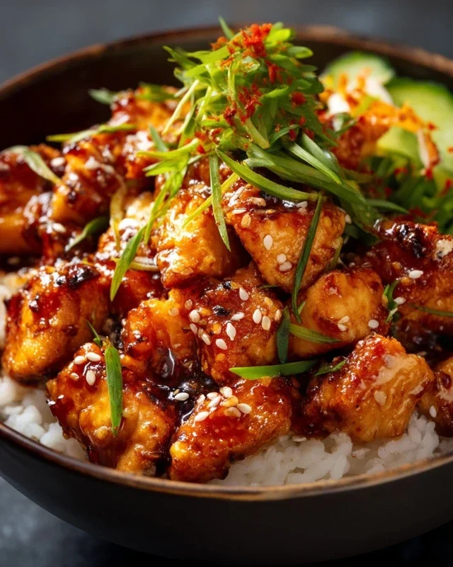 Spicy Honey Gin Extract Extractger Chicken Bowls With Yum Yum Sauce