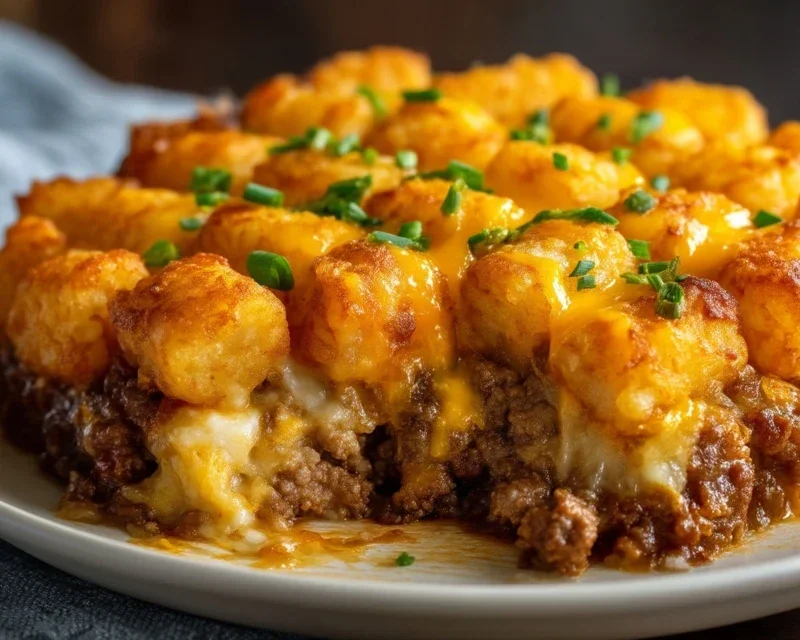 Tater Tot Casserole with Ground Beef