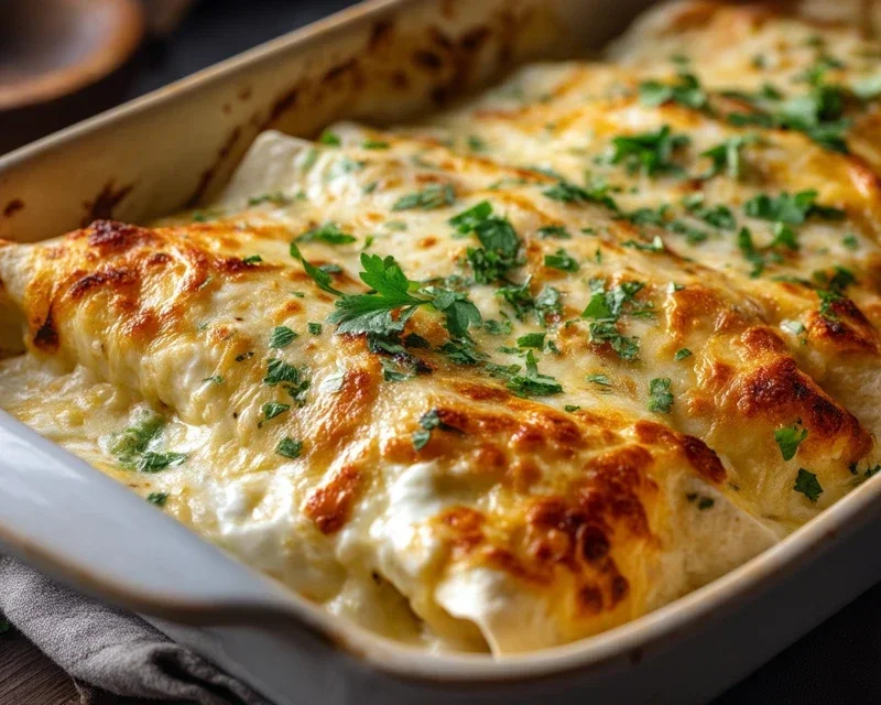 Creamy White Chicken Enchiladas