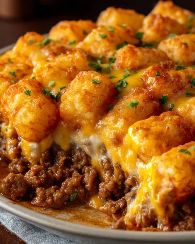 Tater Tot Casserole with Ground Beef